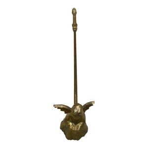 Brass Angel Candle Snuffer Flame Extinguisher Long Handled Wings 10"